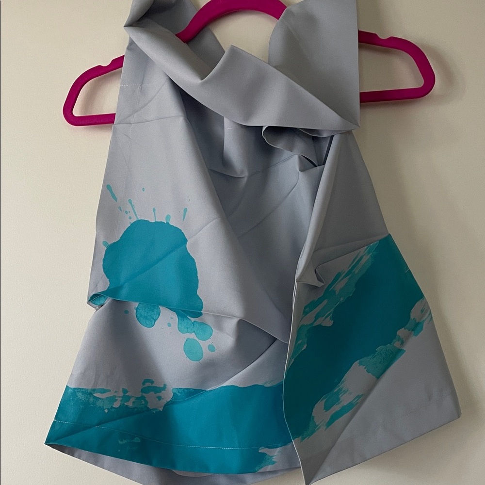 Issey Miyake Gray and Teal Blouse
